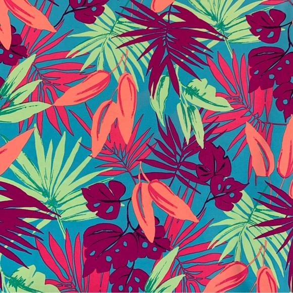 Lands End Womens Floral Tropical Long Sleeve Swim Sun Rashguard Shirt Sz LARGE - Picture 5 of 8